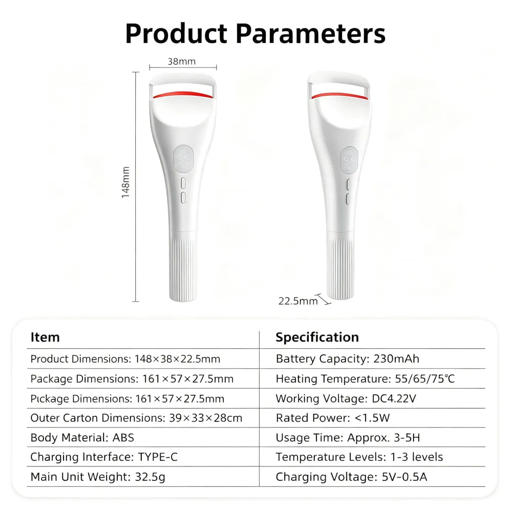 Electric eyelash curler, heated eyelash curler, electric eyelash curling device2026New model for the year