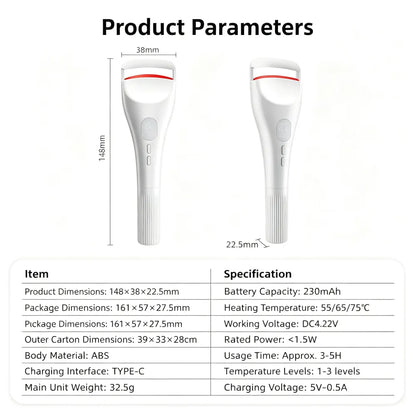 Electric eyelash curler, heated eyelash curler, electric eyelash curling device2026New model for the year