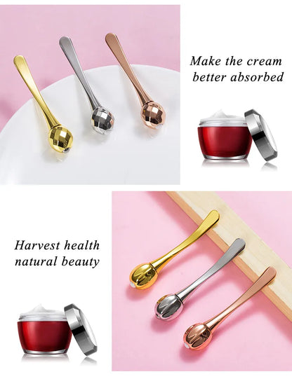 Metal Eye Cream Roller Applicator | 2-in-1 Facial Massage Beauty Spoon