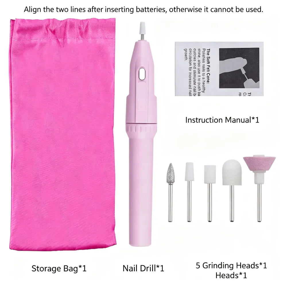Electric Nail Drill Machine, Mini Portable Nail Polishing Tool for Nail Art