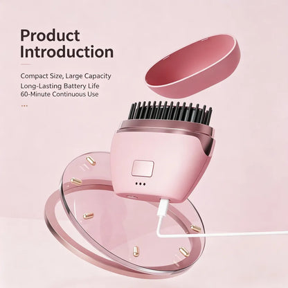 Wireless hair straightening comb, mini and portable, can be used for both straightening and curling, protects hair and prevents damage, USB charging, with a digital display screen