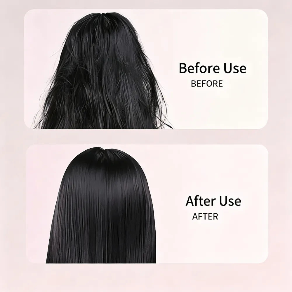 Wireless hair straightening comb, mini and portable, can be used for both straightening and curling, protects hair and prevents damage, USB charging, with a digital display screen