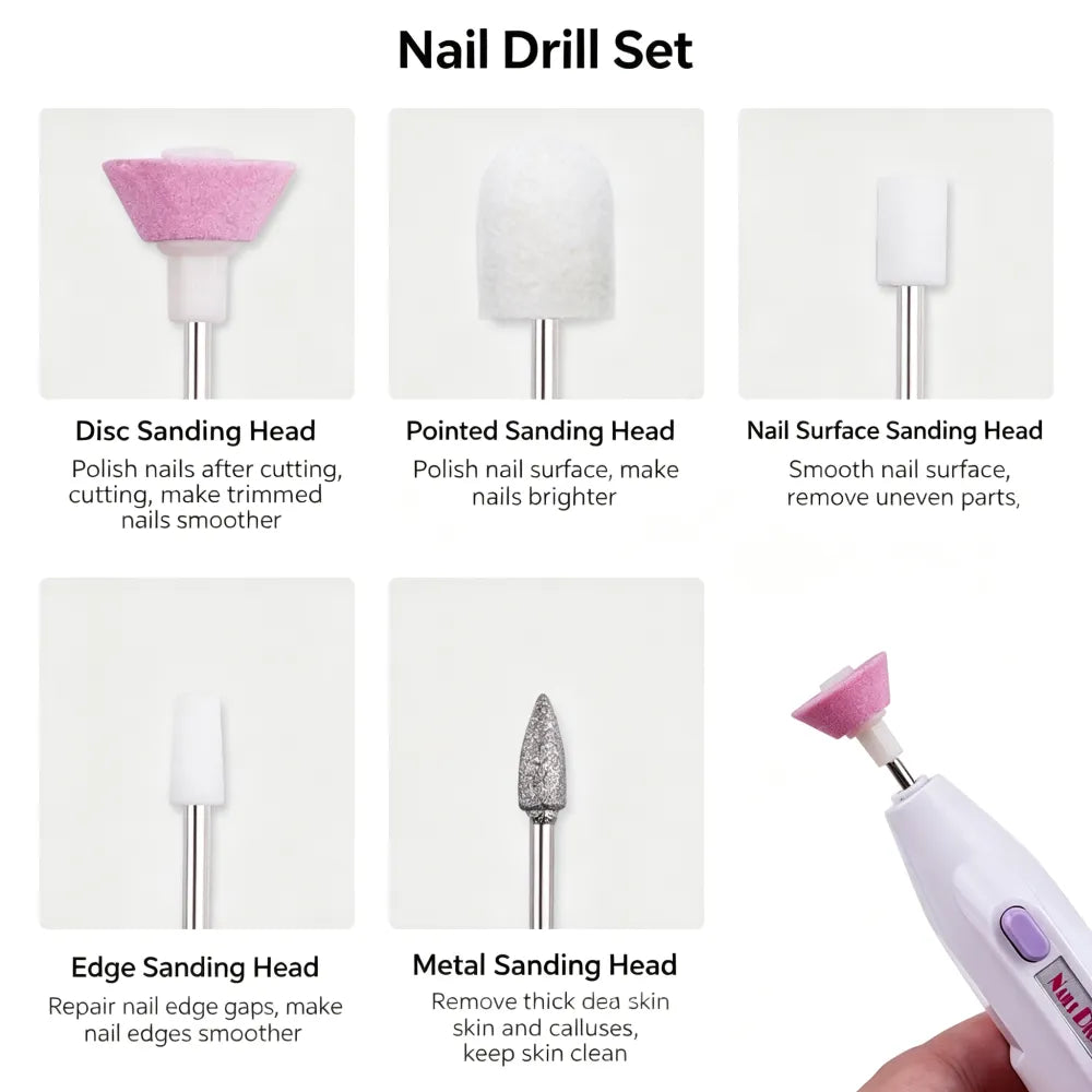 Electric Nail Drill Machine, Mini Portable Nail Polishing Tool for Nail Art