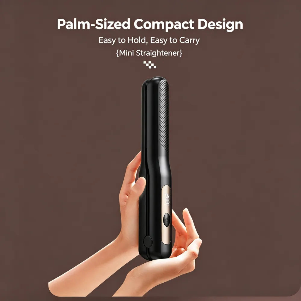 3‑in‑1 Interchangeable Hair Styling Iron, Cordless Flat Iron & Curling Wand, Rechargeable Wireless Hair Straightener for Fluffy Hairstyle