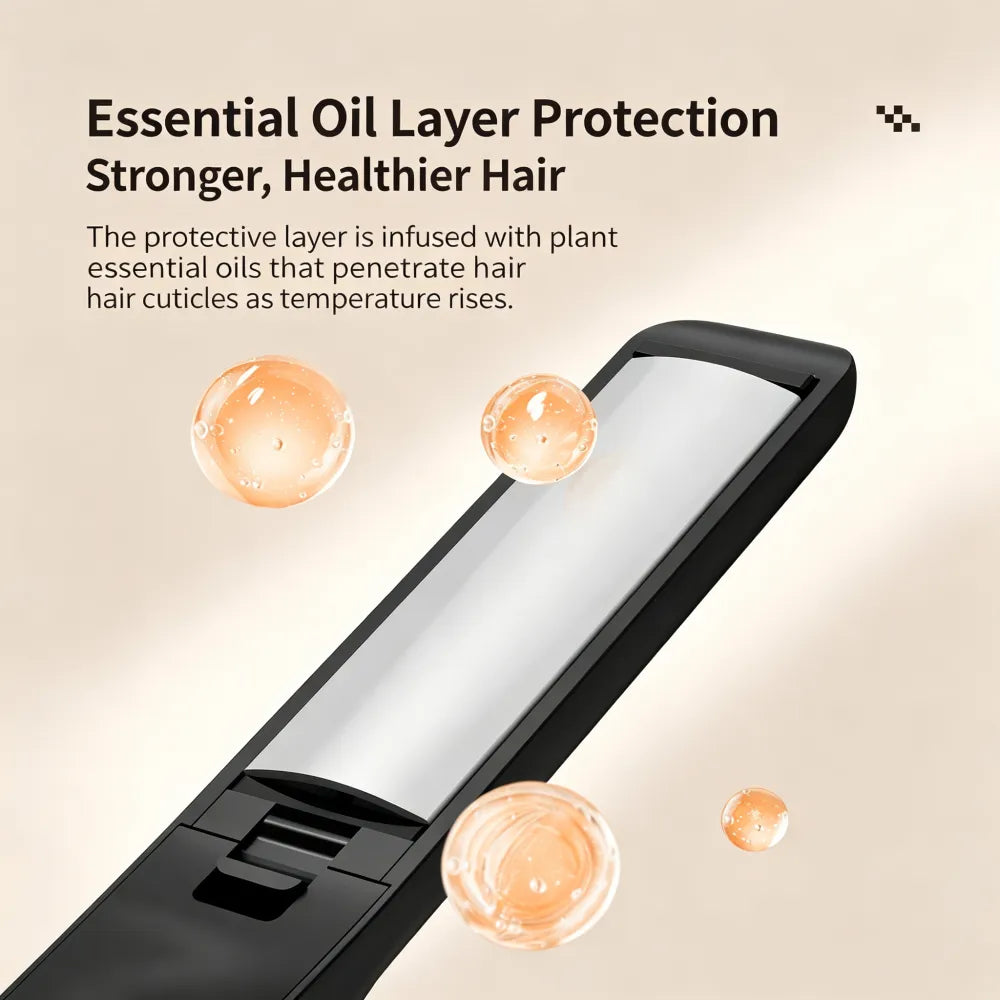 3‑in‑1 Interchangeable Hair Styling Iron, Cordless Flat Iron & Curling Wand, Rechargeable Wireless Hair Straightener for Fluffy Hairstyle