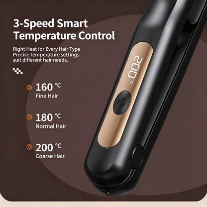 3‑in‑1 Interchangeable Hair Styling Iron, Cordless Flat Iron & Curling Wand, Rechargeable Wireless Hair Straightener for Fluffy Hairstyle