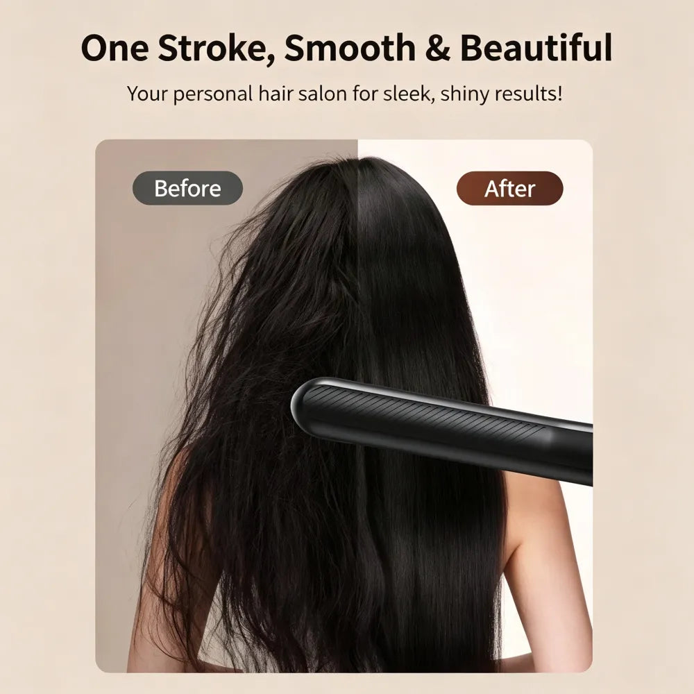 3‑in‑1 Interchangeable Hair Styling Iron, Cordless Flat Iron & Curling Wand, Rechargeable Wireless Hair Straightener for Fluffy Hairstyle