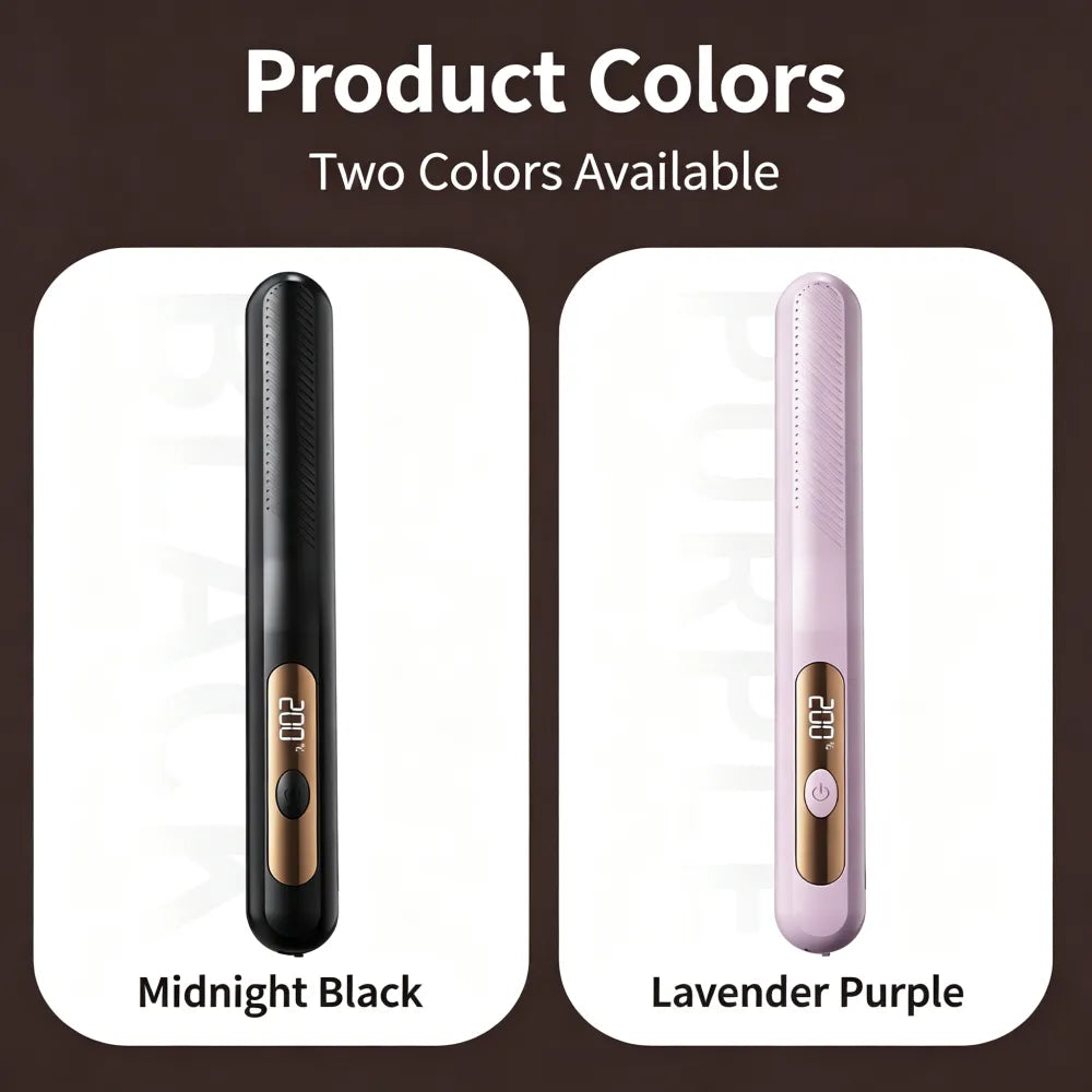 3‑in‑1 Interchangeable Hair Styling Iron, Cordless Flat Iron & Curling Wand, Rechargeable Wireless Hair Straightener for Fluffy Hairstyle