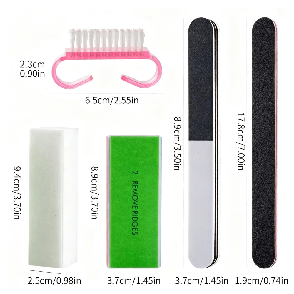 Manicure Tool Set, Nail Files & Buffers, Stainless Steel Cuticle Nipper & Cuticle Pusher, Nail Grooming & Removing Kit