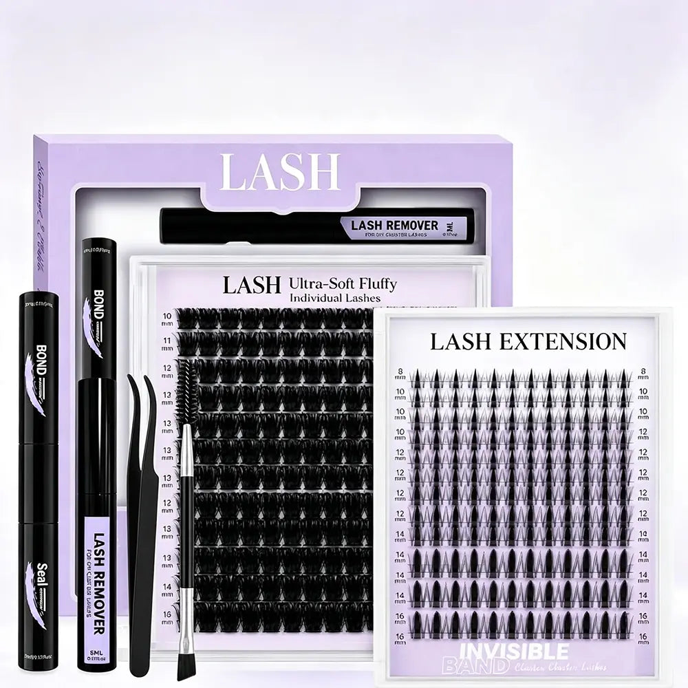3D Faux Mink False Eyelashes, 8-16mm Natural Fluffy Multi-Pack with Cotton Band, Lash Kit with Glue Tweezers and Remover for Daily Wear