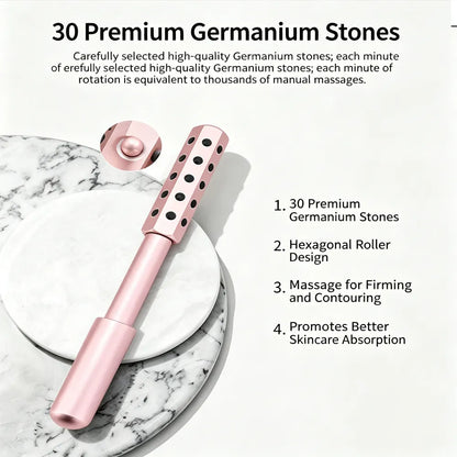 24‑Germanium‑Stone Facial Beauty Bar | Face & Neck Lifting Massage Roller