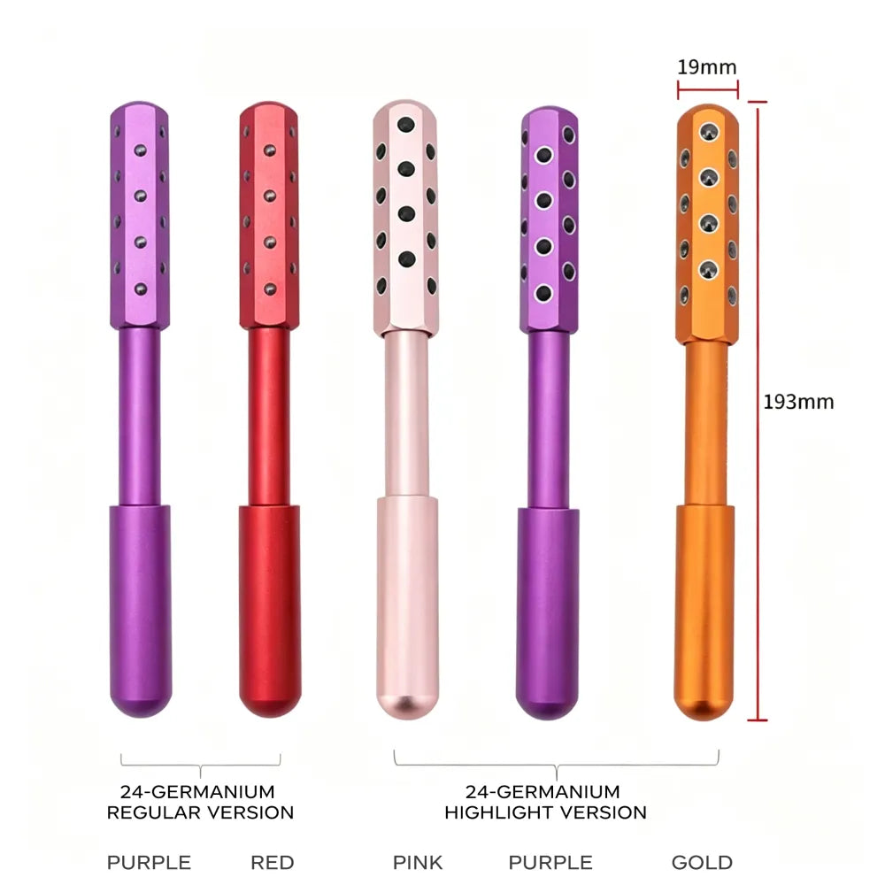 24‑Germanium‑Stone Facial Beauty Bar | Face & Neck Lifting Massage Roller