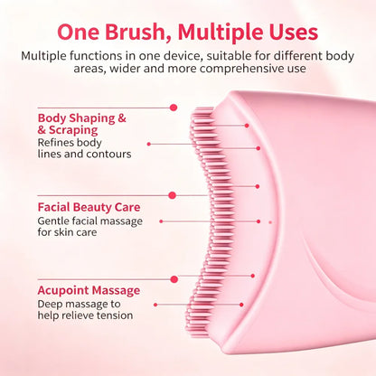 Crescent Gua Sha Brush | Lymphatic Contour Massager for Face, Eye & Neck