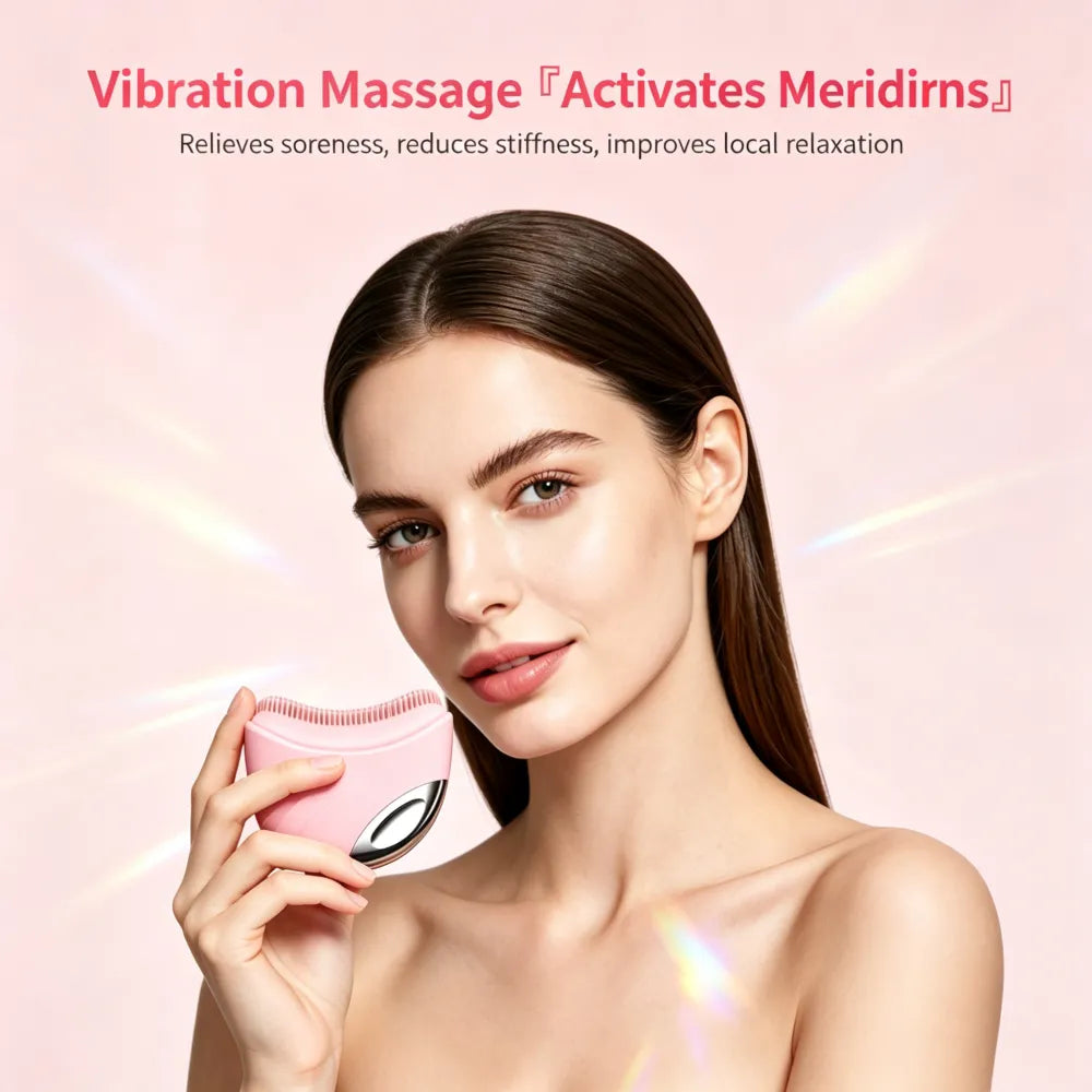 Crescent Gua Sha Brush | Lymphatic Contour Massager for Face, Eye & Neck