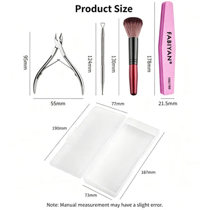 Manicure Tool Set, Nail Files & Buffers, Stainless Steel Cuticle Nipper & Cuticle Pusher, Nail Grooming & Removing Kit