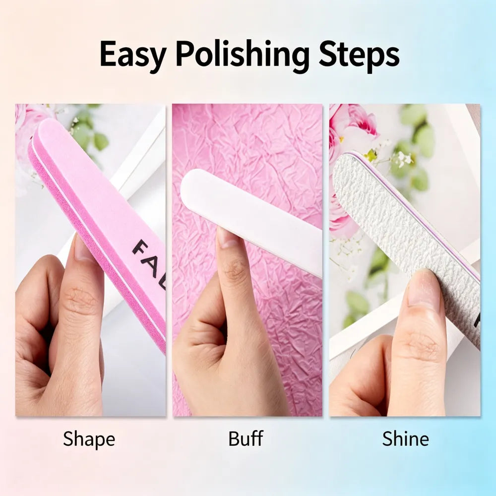 Manicure Tool Set, Nail Files & Buffers, Stainless Steel Cuticle Nipper & Cuticle Pusher, Nail Grooming & Removing Kit