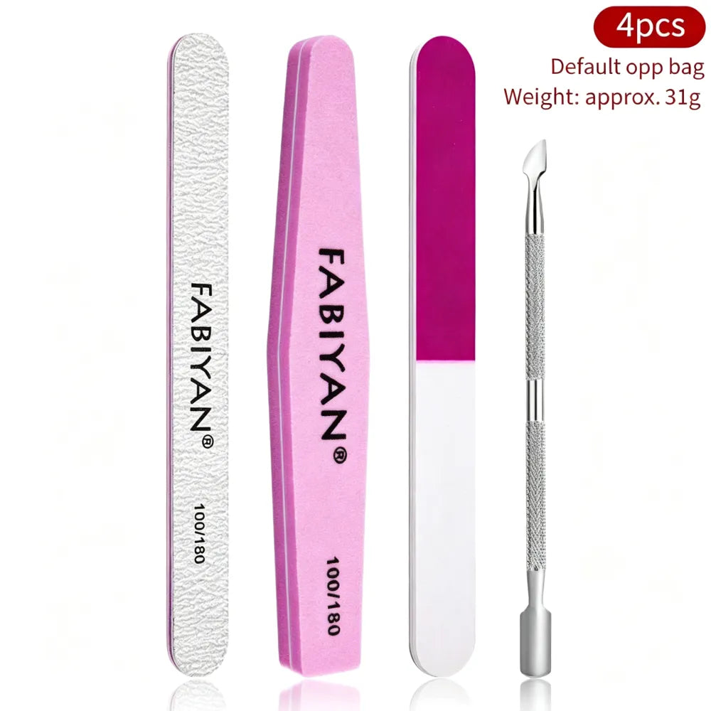 Manicure Tool Set, Nail Files & Buffers, Stainless Steel Cuticle Nipper & Cuticle Pusher, Nail Grooming & Removing Kit
