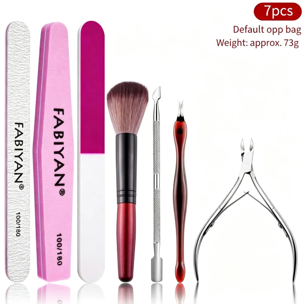Manicure Tool Set, Nail Files & Buffers, Stainless Steel Cuticle Nipper & Cuticle Pusher, Nail Grooming & Removing Kit