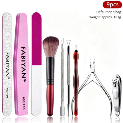 Manicure Tool Set, Nail Files & Buffers, Stainless Steel Cuticle Nipper & Cuticle Pusher, Nail Grooming & Removing Kit