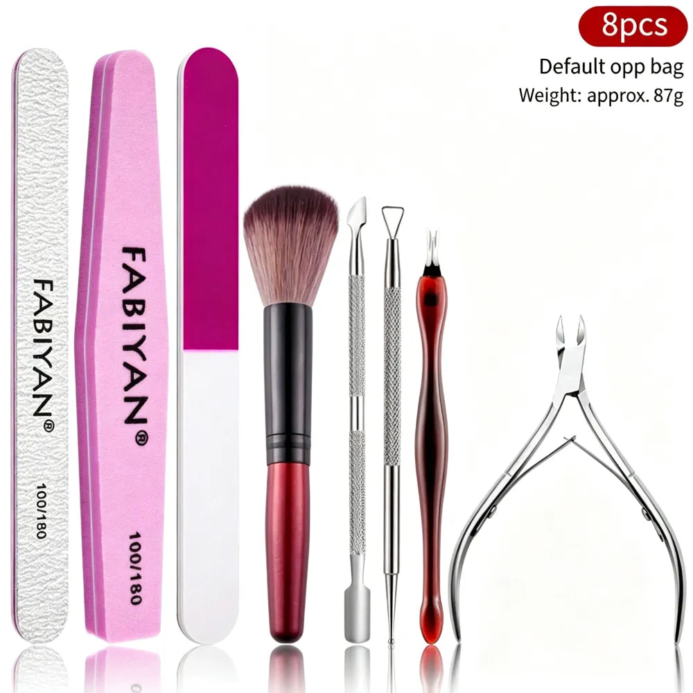 Manicure Tool Set, Nail Files & Buffers, Stainless Steel Cuticle Nipper & Cuticle Pusher, Nail Grooming & Removing Kit