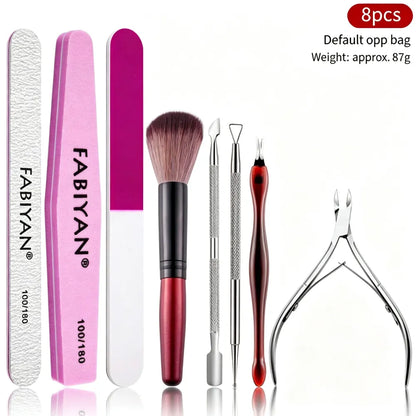 Manicure Tool Set, Nail Files & Buffers, Stainless Steel Cuticle Nipper & Cuticle Pusher, Nail Grooming & Removing Kit