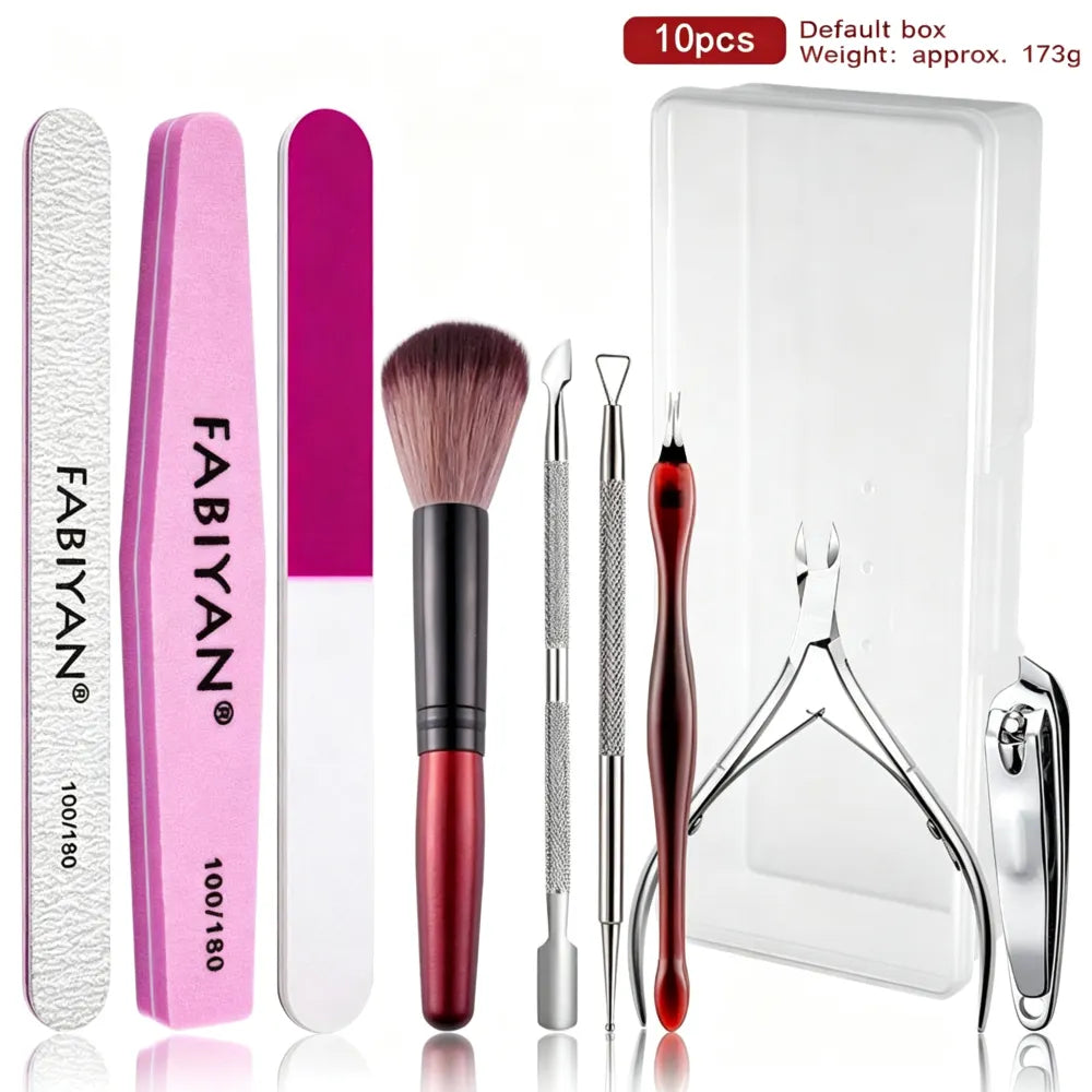 Manicure Tool Set, Nail Files & Buffers, Stainless Steel Cuticle Nipper & Cuticle Pusher, Nail Grooming & Removing Kit