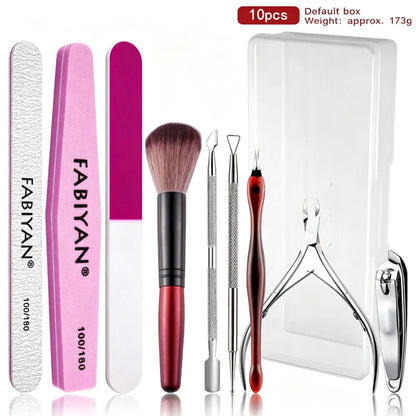 Manicure Tool Set, Nail Files & Buffers, Stainless Steel Cuticle Nipper & Cuticle Pusher, Nail Grooming & Removing Kit